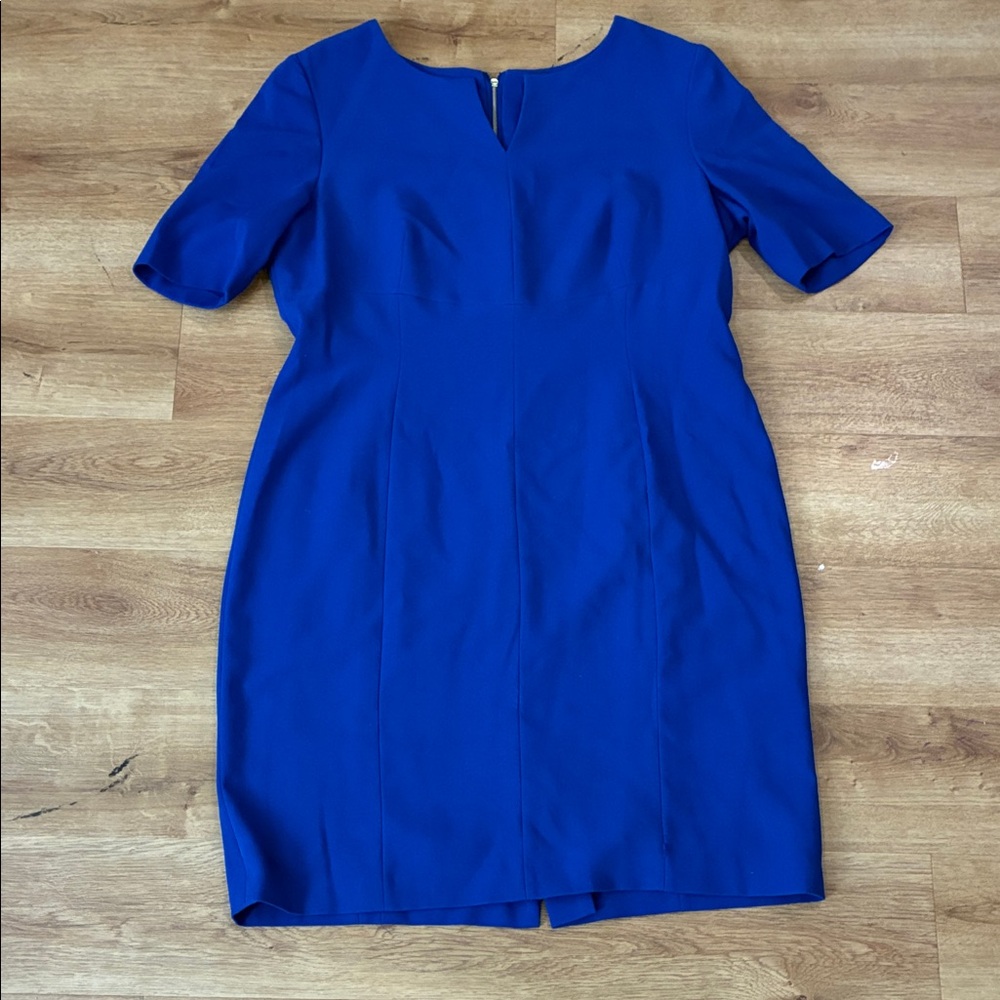 Tahari ASL Royal Blue Sheath Short Sleeve Dress
